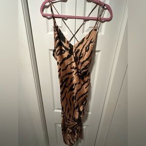 Zara animal print slip dress